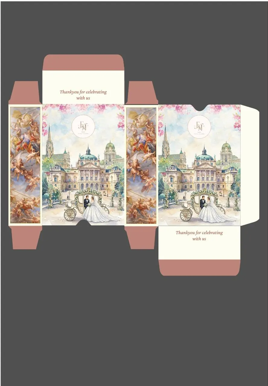 Carriage Box Suite — Hamper Tags luxury wedding stationery designed by StationeryWalaa